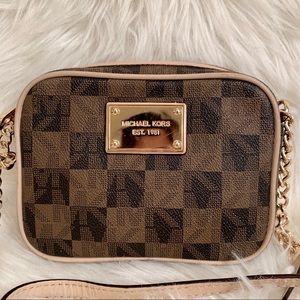 MK Black & Brown Monogram Crossbody